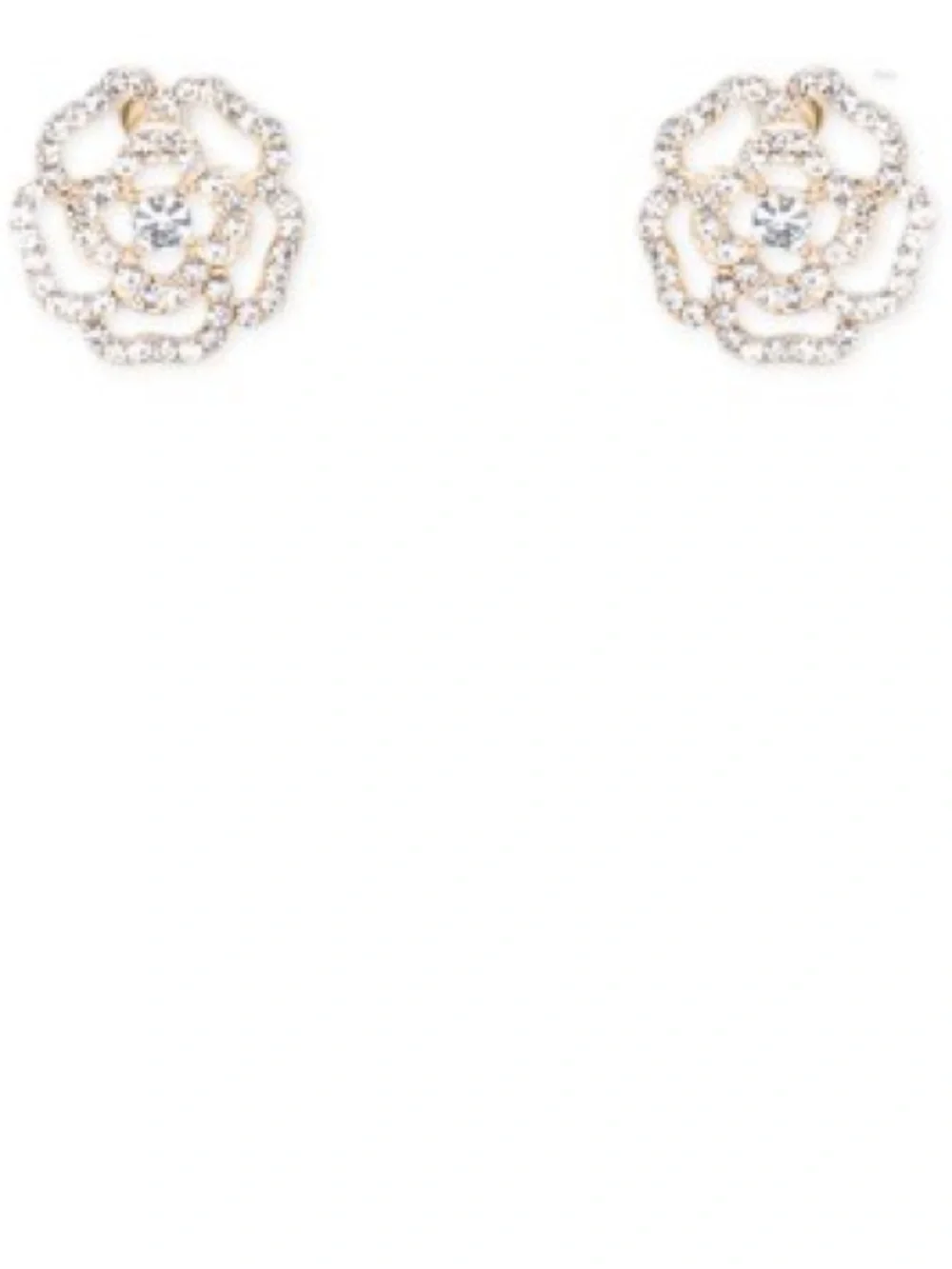 Chérie New York Rose Crystal Stud Earrings - Gold